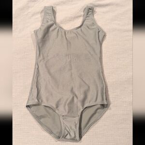Silver Sleeveless Dance Leotard Women's XS / Size 1 / Girls' XL